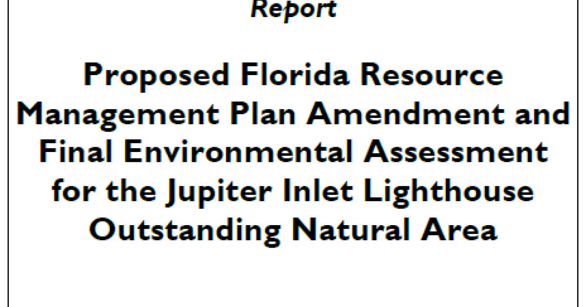 Proposed Florida Resource Management Plan Amendment and Final